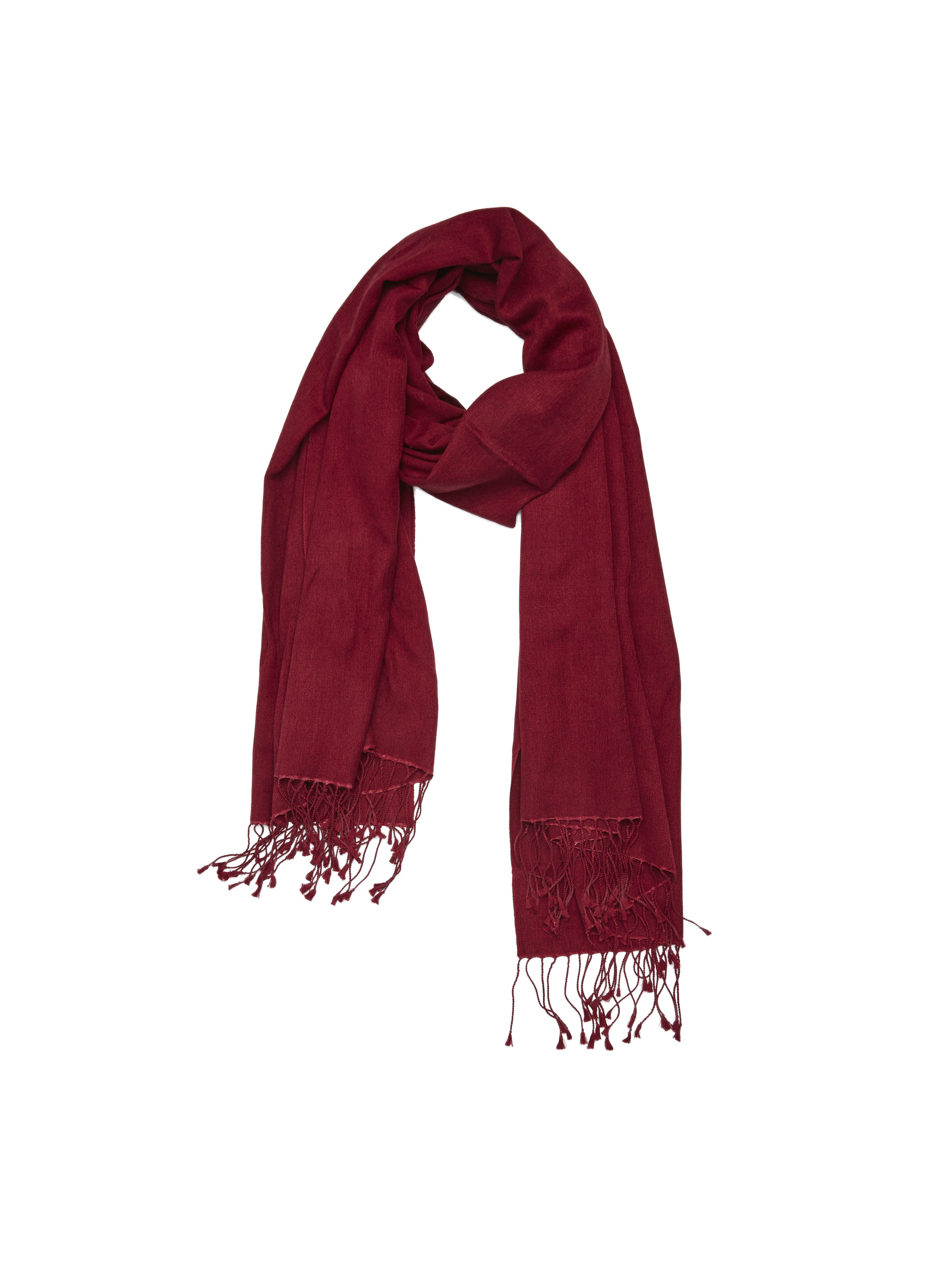 Pashmina and Silk Shawl (Burgundy)