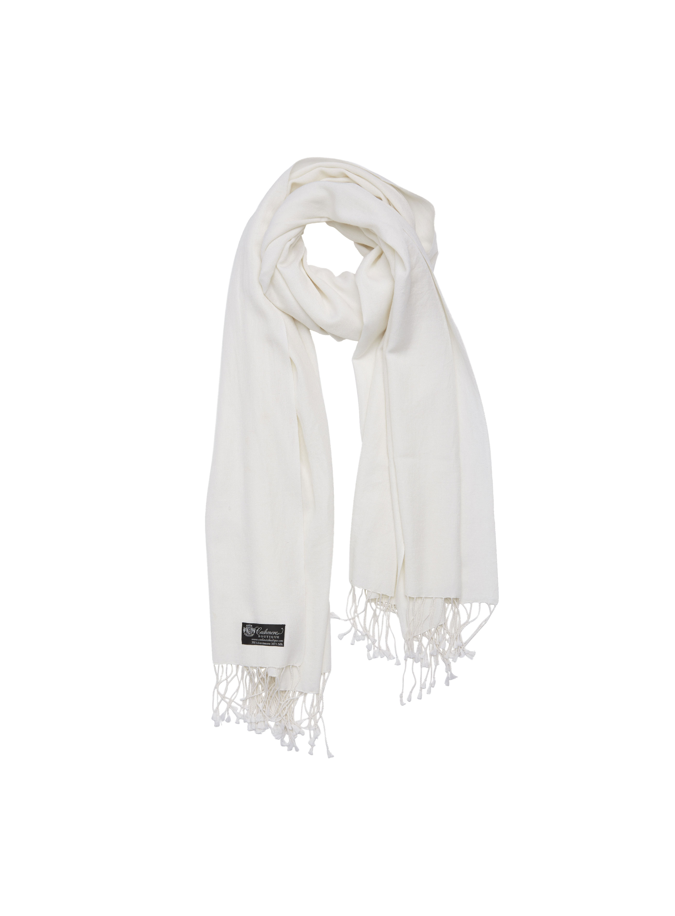 Pashmina and Silk Shawl (White)