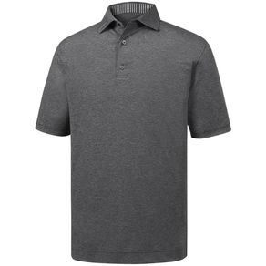 FootJoy Men\'s Solid Lisle Self Collar Polo 1078347-Heather Charcoal  Size sm, heather charcoal