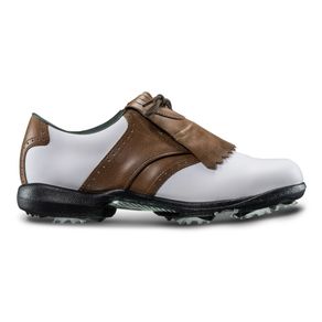 FootJoy Women\'s DryJoys Golf Shoes 108169 Size 5-White/Khaki  Size 5 M, white/khaki