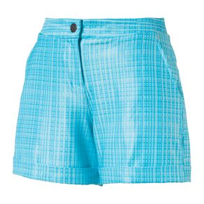 Puma Women\'s Soft Plaid Short Shorts 1094094-Aquarius  Size xxs, aquarius