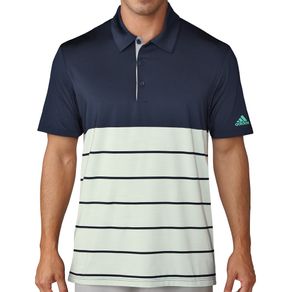 adidas Men\'s Ultimate 365 Heather Block Polo 1096927-Collegiate Navy/Aero Green  Size md, collegiate navy/aero green