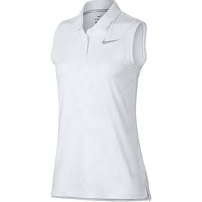 Nike Women\'s Dri-Fit Sleeveless Polo 1107507-White/FLT Silver  Size 2xl, white/flt silver