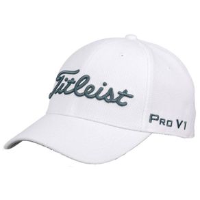 Titleist Tour Elite White Collection Hat 1110127-White/Charcoal  Size sm/md, white/charcoal