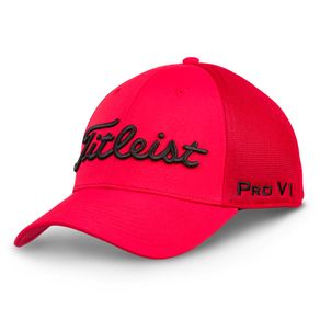 Titleist Tour Sports Mesh Staff Collection Hat 1110258-Red  Size md/lg, red