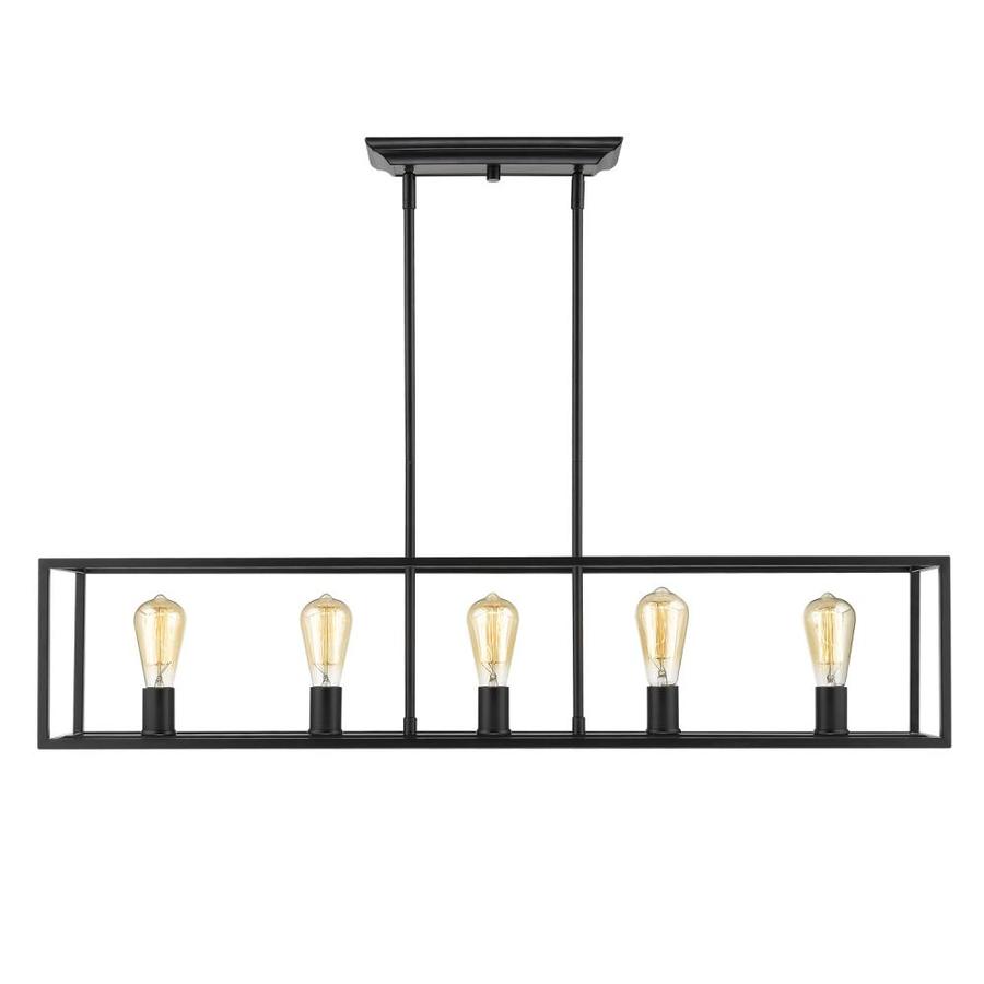 Golden Lighting Wesson Black Transitional Linear Kitchen Island Light | 2072-LP BLK