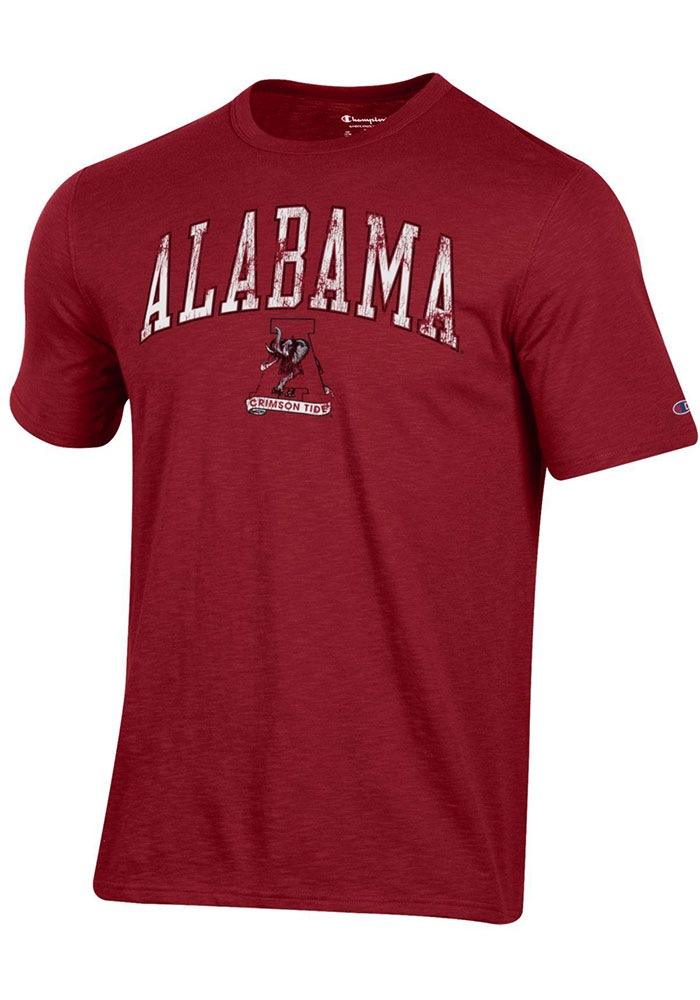 Champion Alabama Crimson Tide Crimson Arch Mascot Short Sleeve Fashion T Shirt, Crimson, 60% COTTON/ 40 POLYESTER, Size S