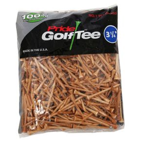 J&M Golf  3 1/4 500pk Wood Tees 1500064-Natural  Size 500 pk, natural