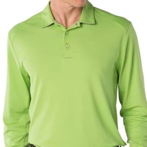 Ibkul Men\'s Long Sleeve Polo 1511658-Neon Green  Size 2xl, neon green