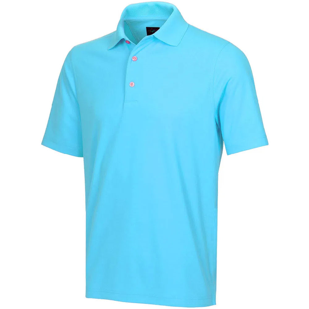 Greg Norman Men\'s Play Dry Protek Micro Pique Polo  Size SM, Aquamarine