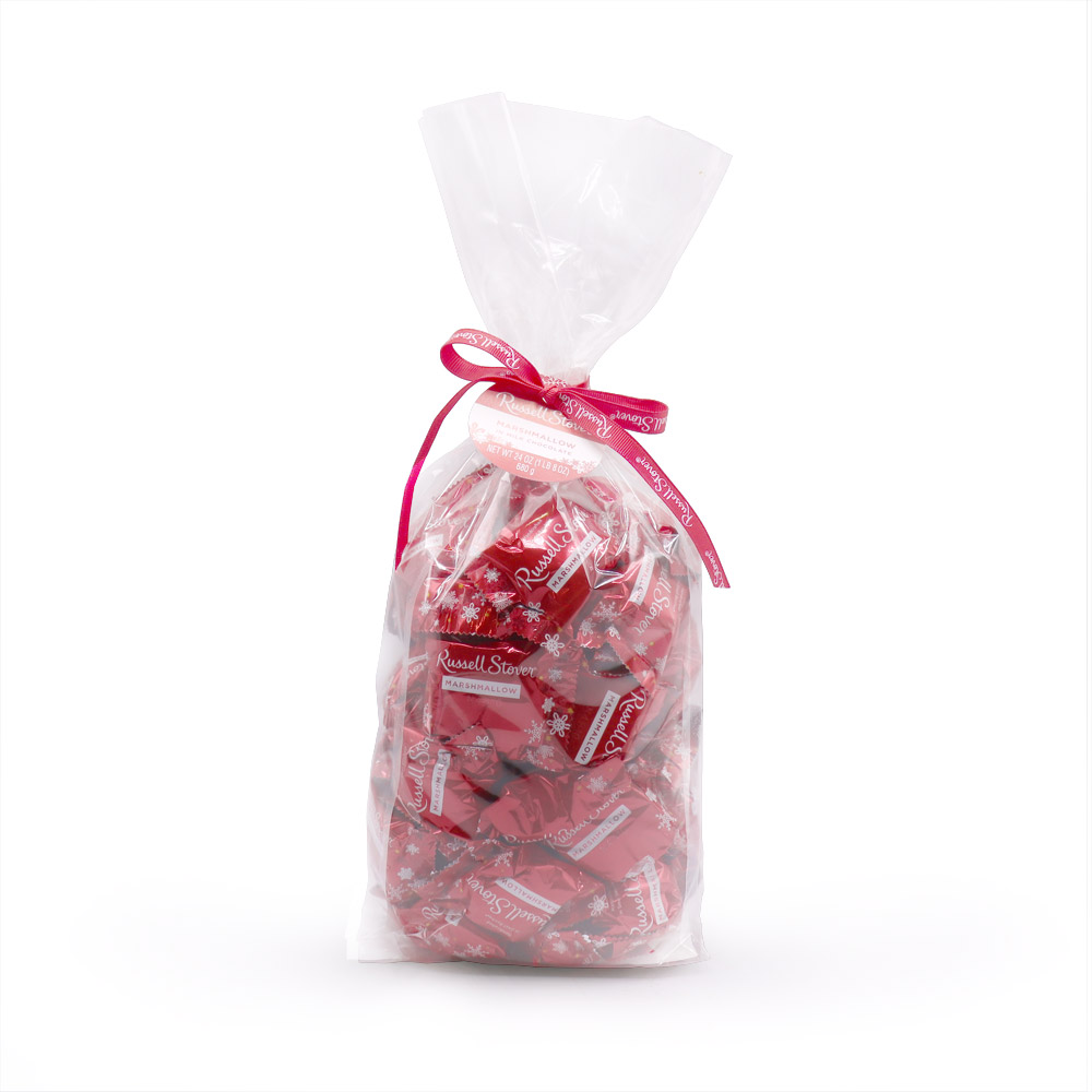 milk chocolate marshmallow in christmas wrap, 24 oz. bag. | chocolates | by russellstover