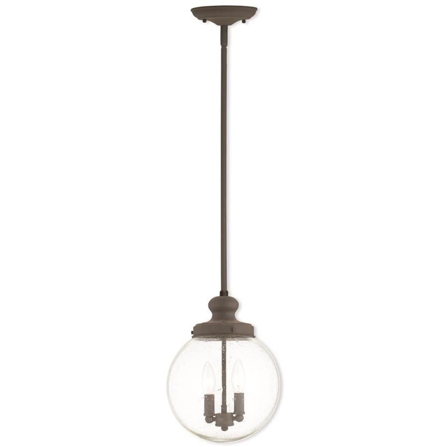 Livex Lighting Northampton Bronze Transitional Seeded Glass Globe Pendant Light | 50914-07