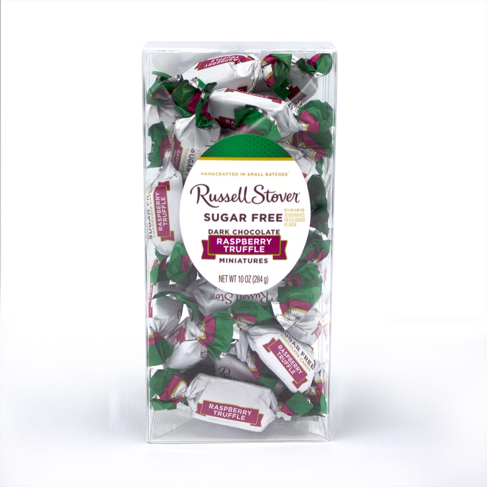 sugar free dark chocolate raspberry truffle, 10 oz. box | assorted dark chocolates | by russell stover