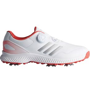 adidas Women\'s Response Bounce BOA Golf Shoes 2009749-White/Silver Metallic/Real Coral  Size 8.5 M, white/silver metallic/real coral