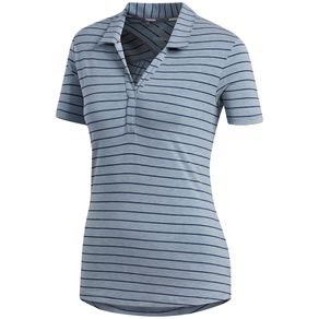 adidas Women\'s Heathered Stripe Polo 2011123-Night Indigo  Size xs, night indigo