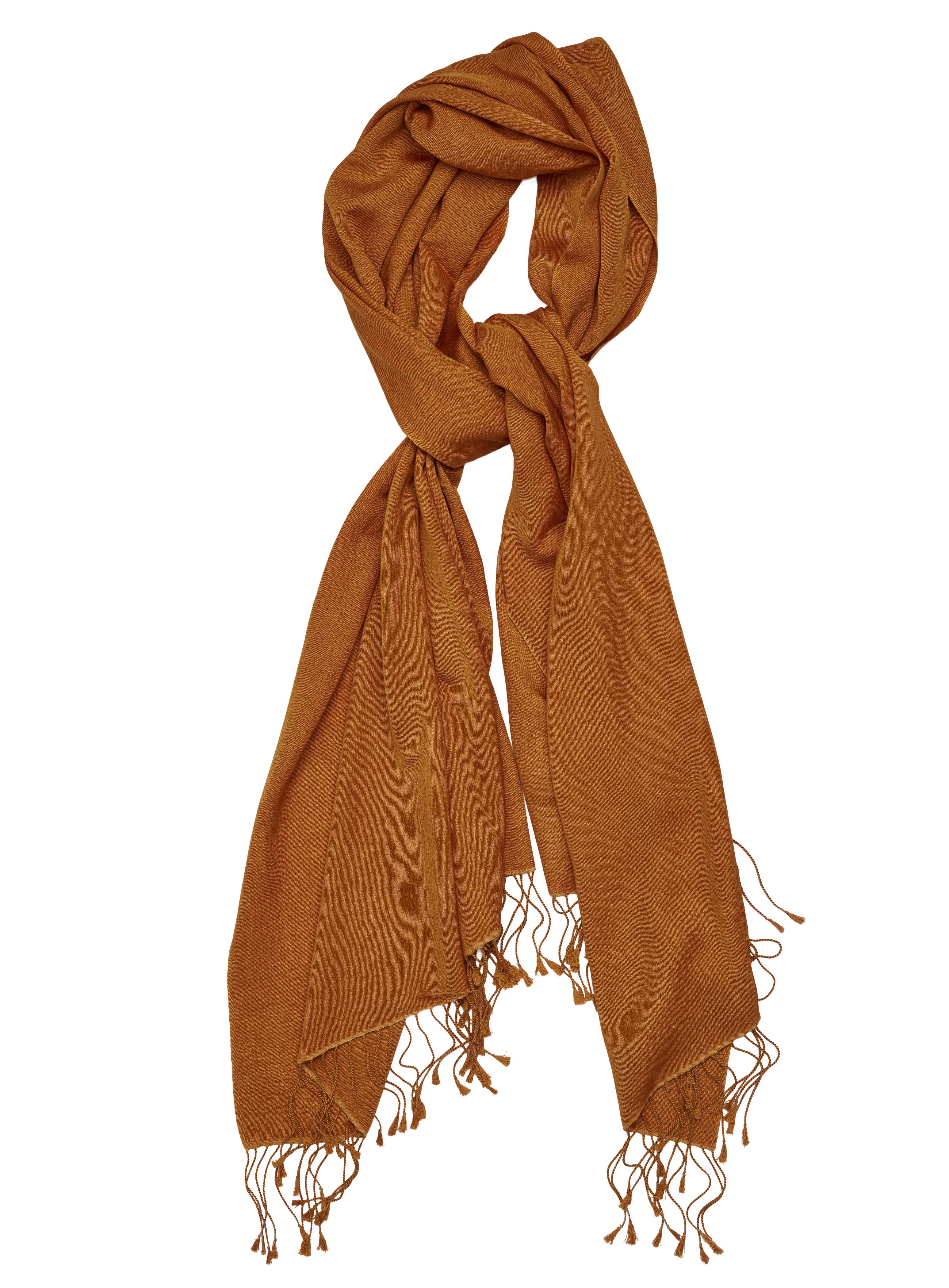 Pashmina and Silk Wrap (Rust Brown)