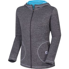 FootJoy Women\'s Double Layer Full-Zip Hoodie 2036280-Charcoal Heather  Size lg, charcoal heather