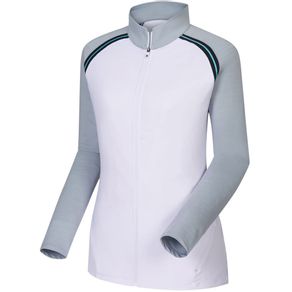 FootJoy Women\'s French Terry Full-Zip Jacket 2036312-White/Heather Gray  Size md, white/heather gray