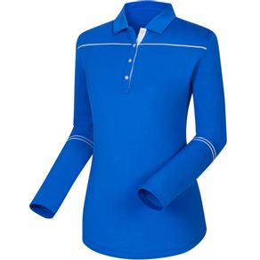 FootJoy Women\'s Sun Protection Long Sleeve Polo 2036339-Royal/White  Size xl, royal/white