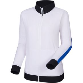 FootJoy Women\'s Track Jacket 2036347-White/Black/Royal/Bluefish  Size sm, white/black/royal/bluefish