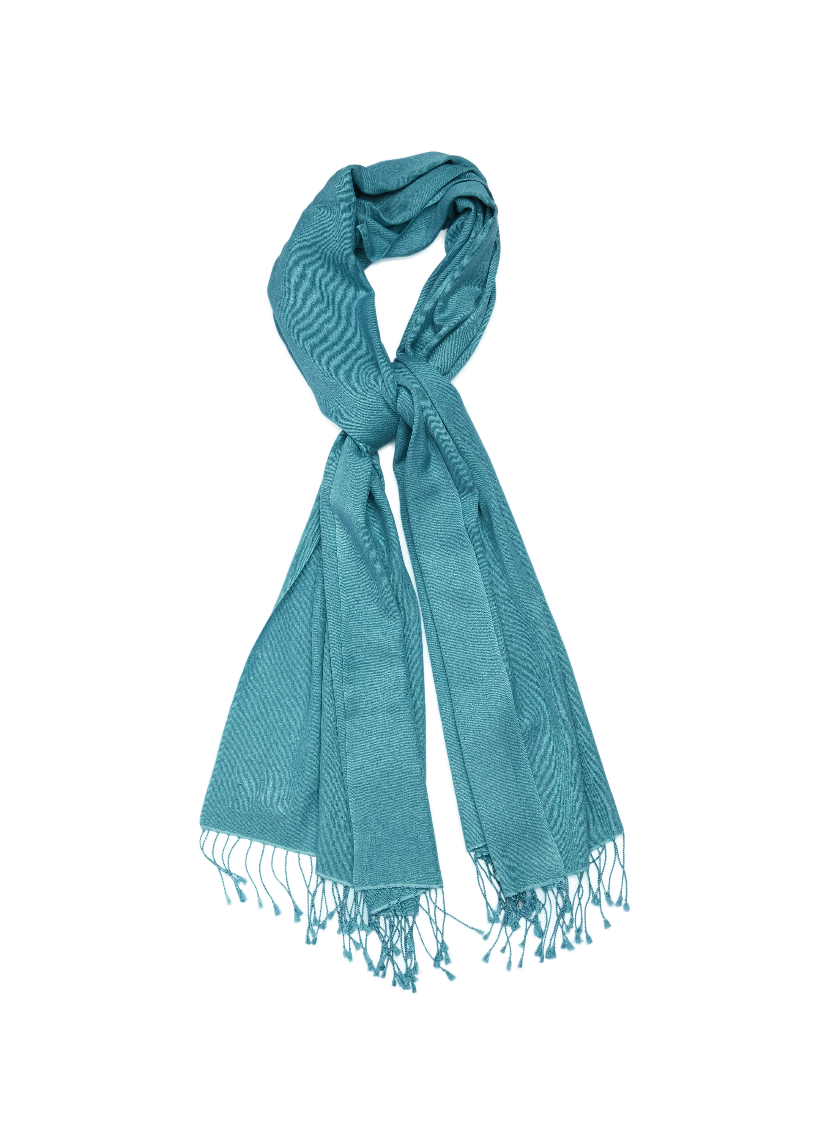 Pashmina and Silk Wrap (Peacock Blue)