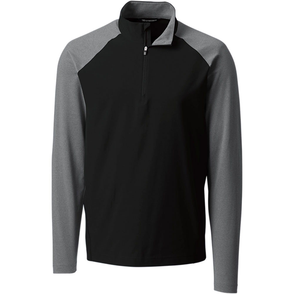 Cutter & Buck Men\'s Response Hybrid Overknit 1/4-Zip Pullover  Size 3XL, Black