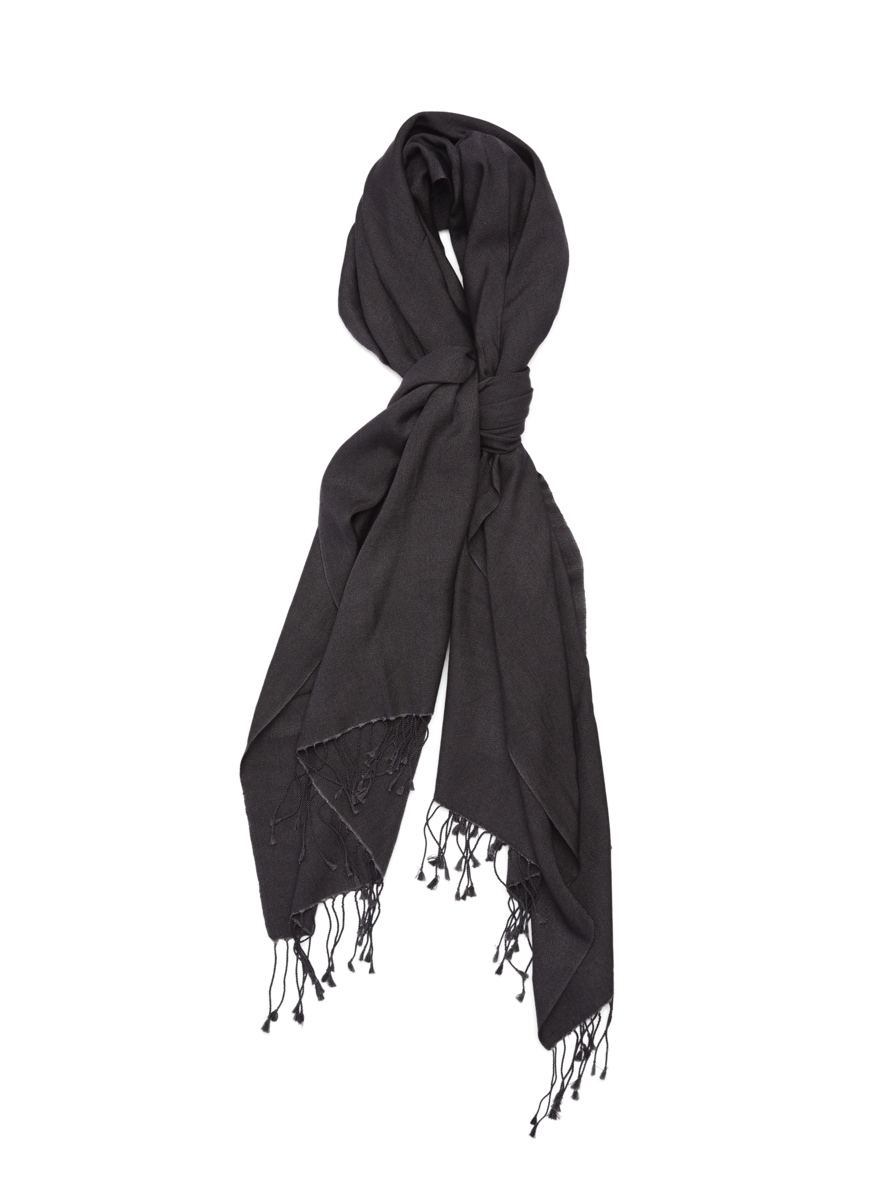 Pashmina and Silk Wrap (Charcoal)