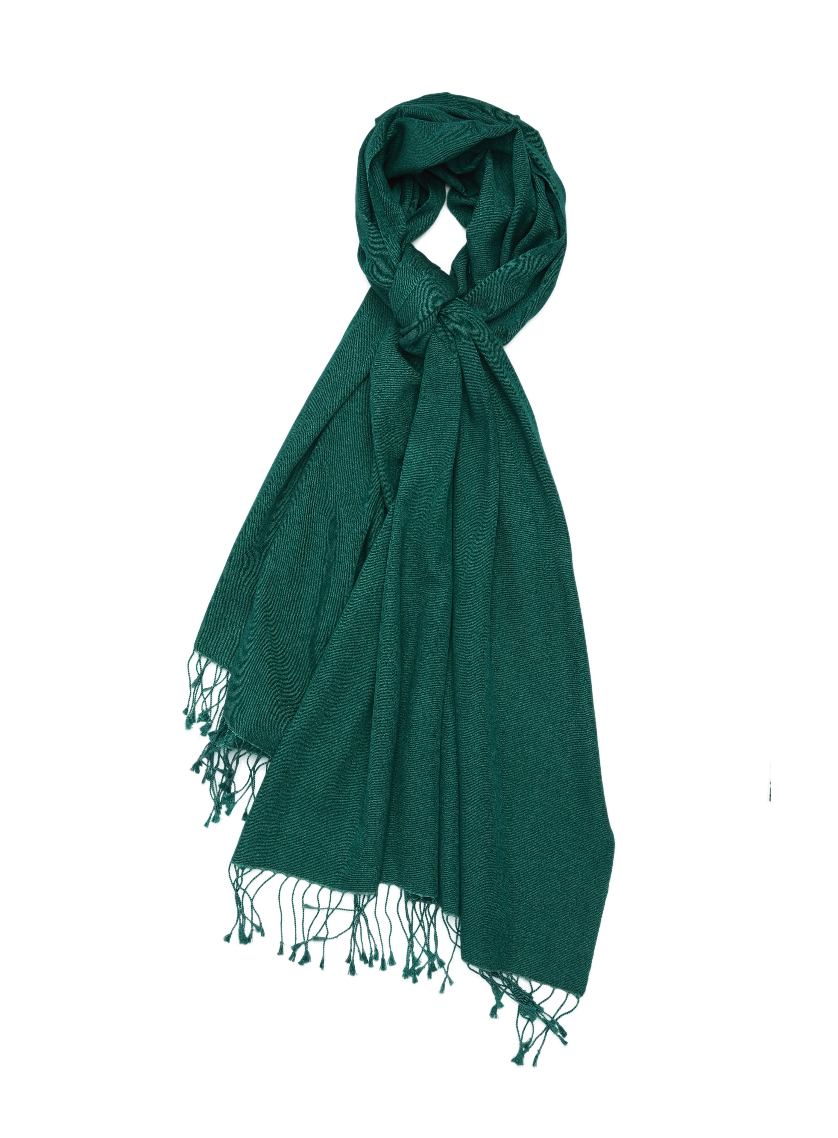 Pashmina and Silk Wrap (Bottle Green)