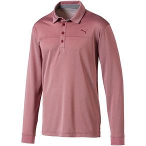 Puma Men\'s Long Sleeve Polo 2077015-Rhubarb Heather  Size 3xl, rhubarb heather