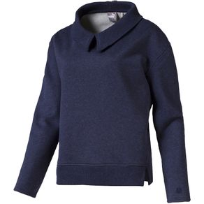 Puma Women\'s Cozy Neck Fleece Pullover 2078106-Peacoat Heather  Size xs, peacoat heather