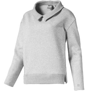 Puma Women\'s Cozy Neck Fleece Pullover 2078112-Light Gray Heather  Size xs, light gray heather