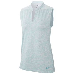 Nike Women\'s Dri-Fit UV Sleeveless Printed Golf Polo 2092768-Light Aqua/Light Aqua  Size sm, light aqua/light aqua