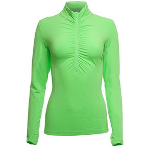 Ibkul Women\'s Long Sleeved Rusched Mock 2099485-Lime  Size sm, lime