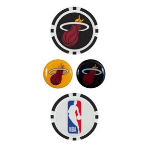 Team Effort NBA Ball Marker Set 2101612-Miami Heat  Size 2 pk