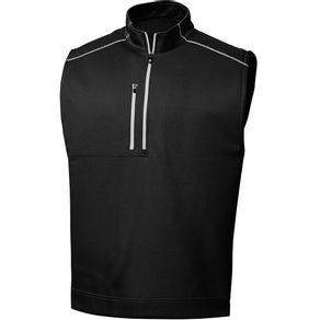 FootJoy Men\'s 1/2-Zip Heather Blocked Vest 2102943-Black  Size lg, black