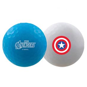 Volvik Vivid Marvel Captain America Edition Golf Balls -  Size 4 pack 2104960-Red/White/Blue  Size 4 pack, red/white/blue