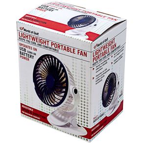 JEF World of Golf Lightweight Portable Fan 2108537-White/Black, white/black