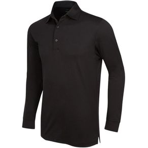 Greg Norman Men\'s Protek ML75 Microlux 2Below Long Sleeve Polo 2108840-Black  Size sm, black