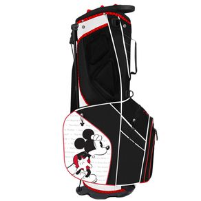 Team Effort Disney Mickey Mouse Grid Iron III Stand Bag 2109536-Black/White/Red/Gray, black/white/red/gray