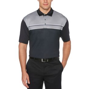 Ben Hogan Men\'s Birdseye Block Polo 2111016-Caviar  Size sm, caviar