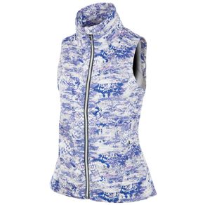 Sunice Women\'s Keira Full-Zip Wind Vest 2111691-Lily Rainforest Print  Size sm, lily rainforest print