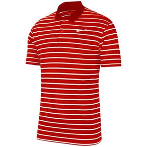 Nike Men\'s Dri-Fit Victory Striped Left Chest Polo 2112323-University Red/White  Size 2xl, university red/white