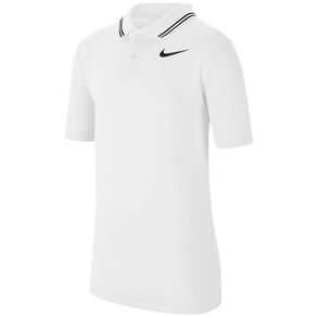 Nike Juniors\' Dri-Fit Victory Boys Golf Polo 2113183-White/Black  Size lg, white/black