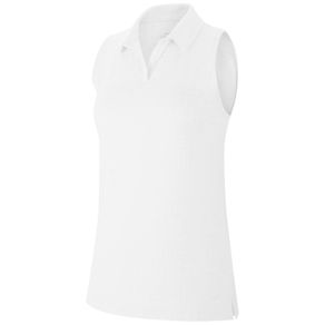 Nike Women\'s Dri-Fit Sleeveless Printed Golf Polo 2113925-White/White  Size lg, white/white