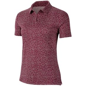 Nike Women\'s Dri-Fit UV Geo Print Golf Polo 2114043-Villain Red/Villain Red  Size sm, villain red/villain red