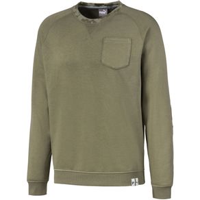 Puma Men\'s Grandview Crew Sweater 2118019-Deep Lichen Green  Size sm, deep lichen green