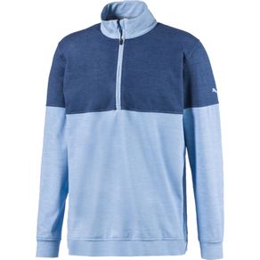 Puma Men\'s Cloudspun Warm Up 1/4-Zip Pullover 2118031-Blue Bell/Dark Denim  Size sm, blue bell/dark denim