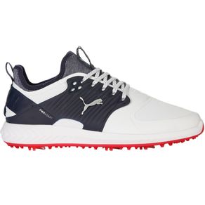 Puma Men\'s Ignite PWRADAPT Caged Golf Shoes 2120482-Puma White/Puma Silver/Peacoat  Size 9.5 M, puma white/puma silver/peacoat