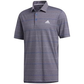 adidas Men\'s Ultimate365 Heathered Stripe Polo 2124900-Collegiate Navy Melange/Sky Tint/Trace Royal  Size sm, collegiate navy melange/sky tint/trace r