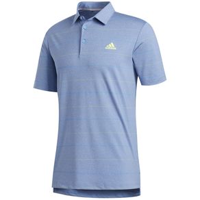 adidas Men\'s Ultimate365 Heathered Stripe Polo 2124906-Trace Royal Melange/Solar Yellow/Light Blue  Size md, trace royal melange/solar yellow/light bl